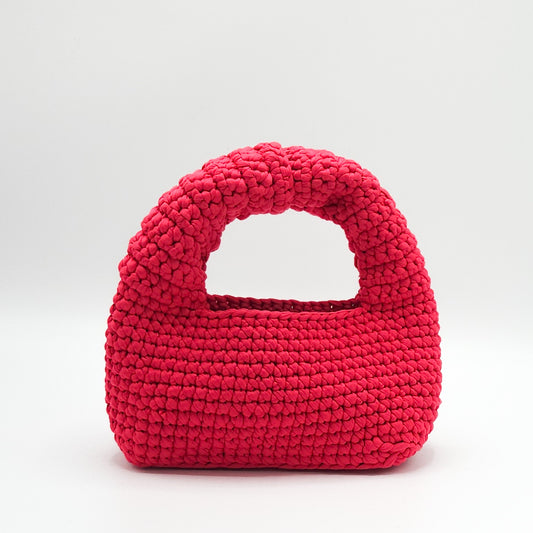 Pink Mini Crochet Hobo Bag
