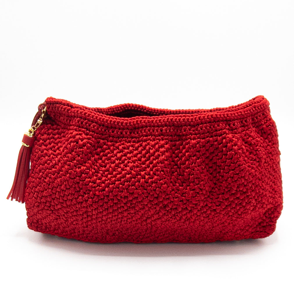 Handmade Red Crotchet Clutch Bag